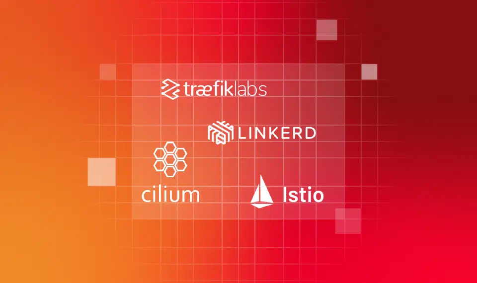 Traefik, Linkerd, Cilium and Istio logos for the Gateway API provider comparison.