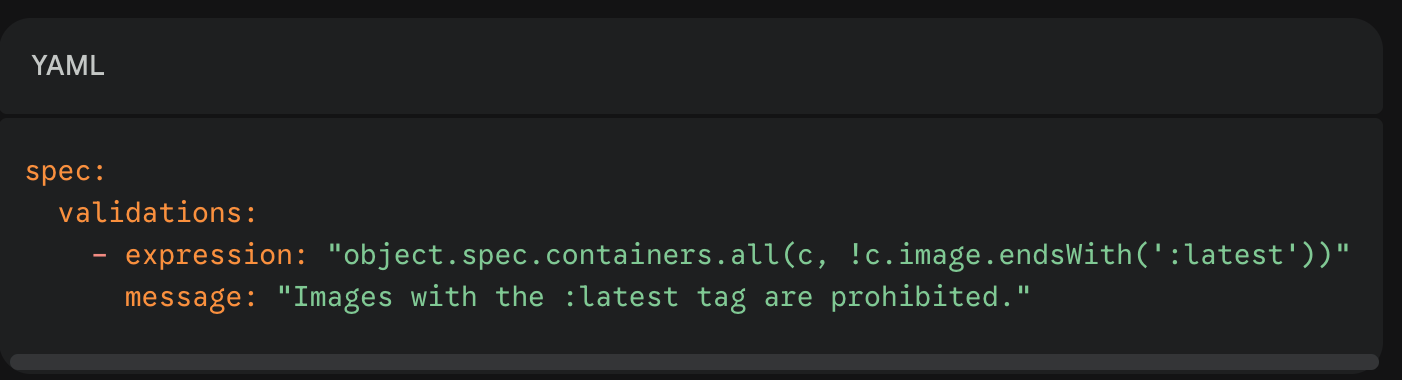 Policy written as CEL